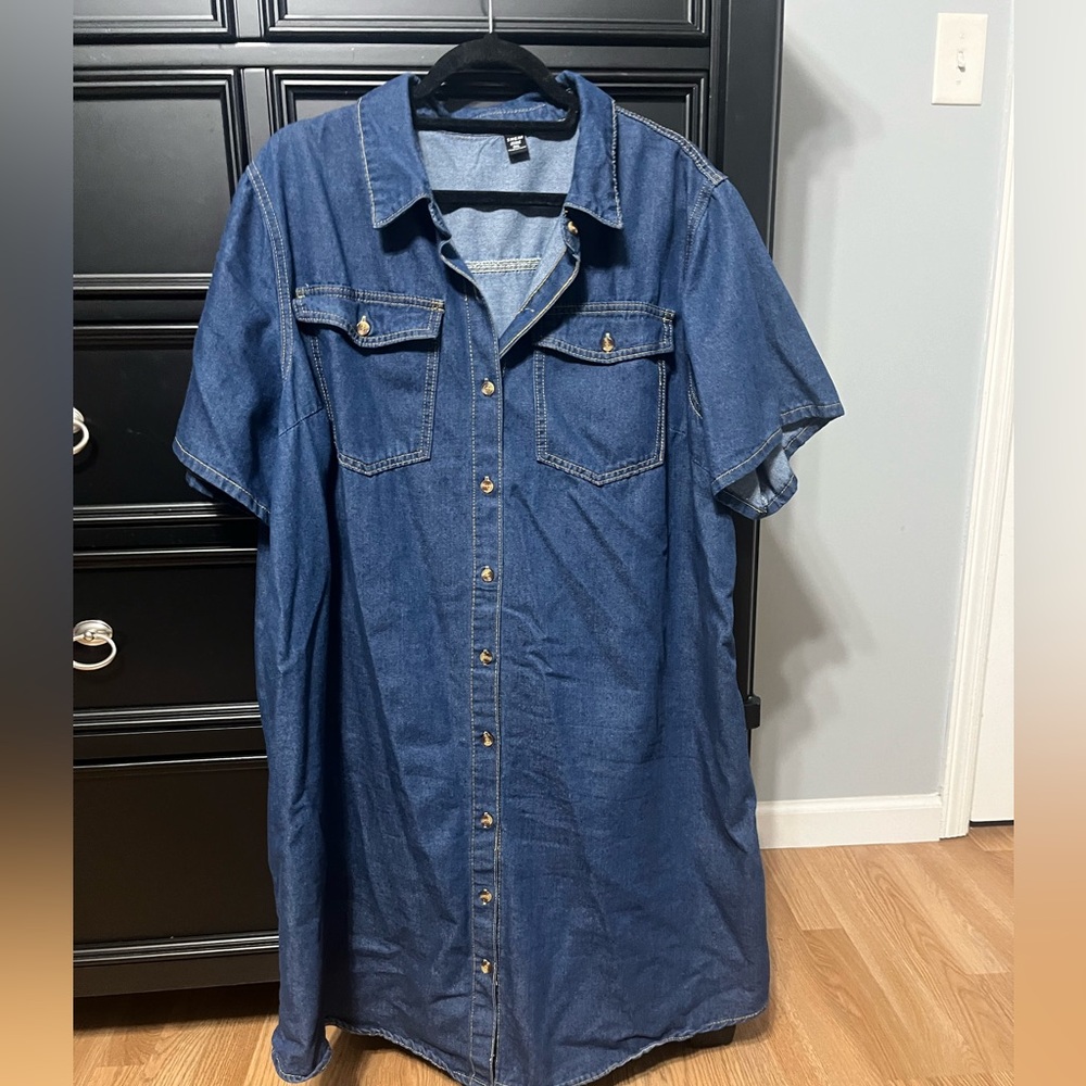 Denim shirt dress
